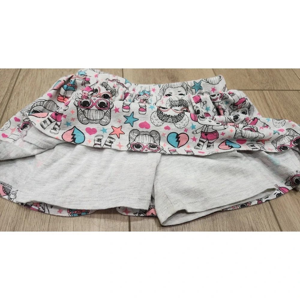 LOL Surprise Doll Girls Skort (Skirt with‎ Shorts)  XS 4-5  Gray